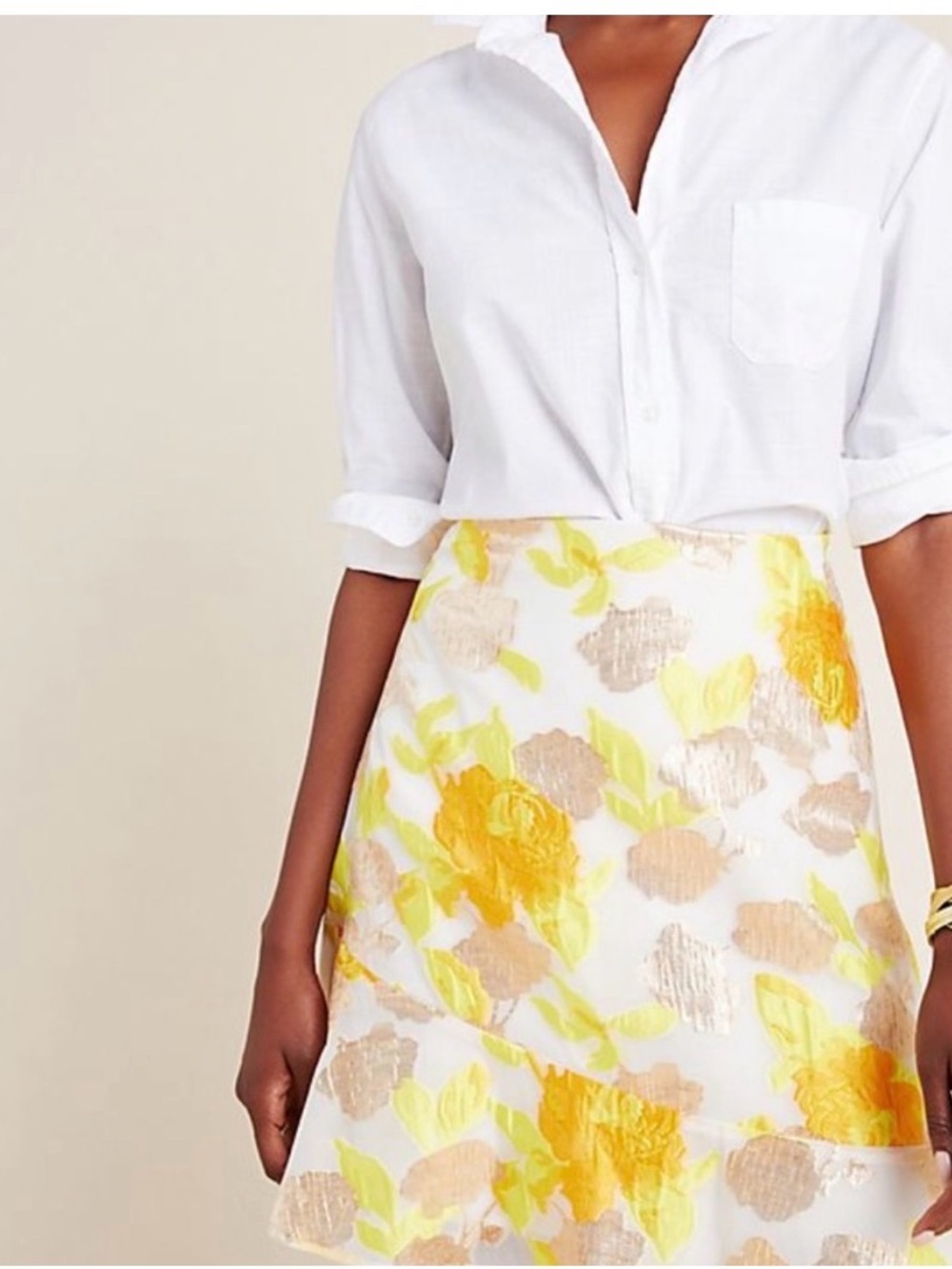 Maeve Anthropologie Flounced Jacquard Mini Skirt 8 - Picture 2 of 14